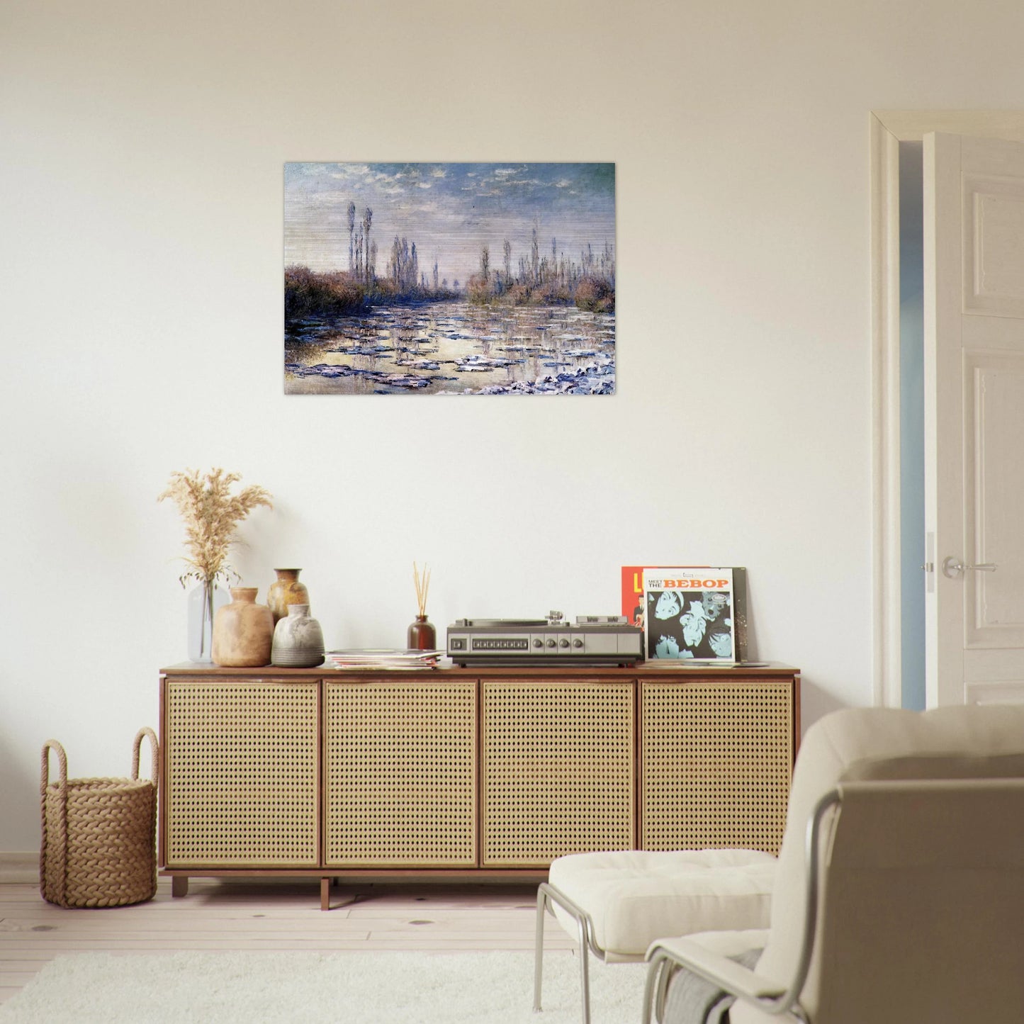 Floating Ice Near Vetheuil - claude monet Brushed Aluminum Print - 70x100 cm / 28x40 inches | claude monet Aluminum Print | claude monet Prints
