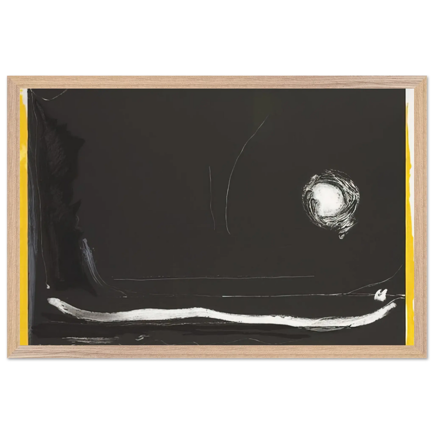 Helen Frankenthaler - Yellow Jack - 1985 Wall art - A1 (59.4 x 84.1  cm) - Premium Wooden Framed Poster With Fine Art Paper - Black frame