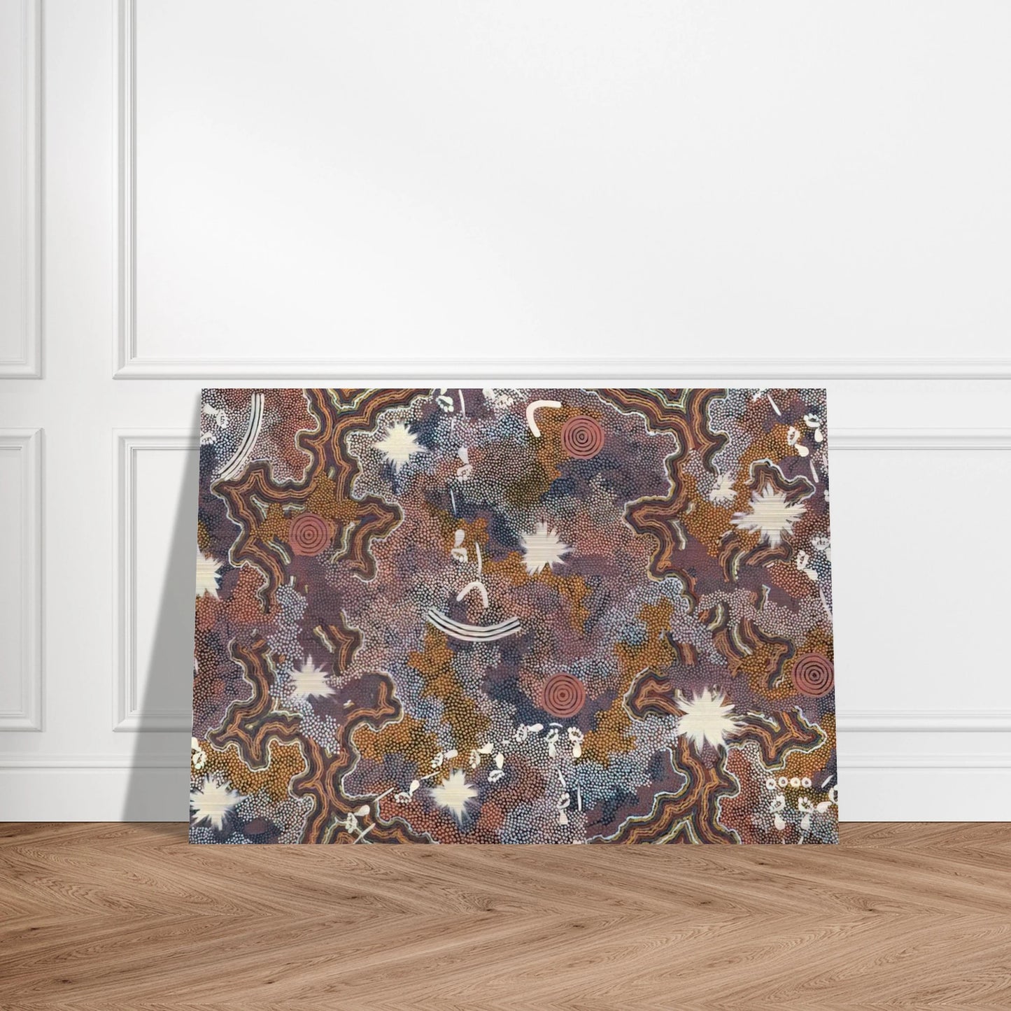 Ngarlu Red Hill - 1990 - Clifford Possum Tjapaltjarri Brushed Aluminum Print - 70x100 cm / 28x40 inches | Clifford Possum Tjapaltjarri Aluminum Print | Clifford Possum Tjapaltjarri Prints