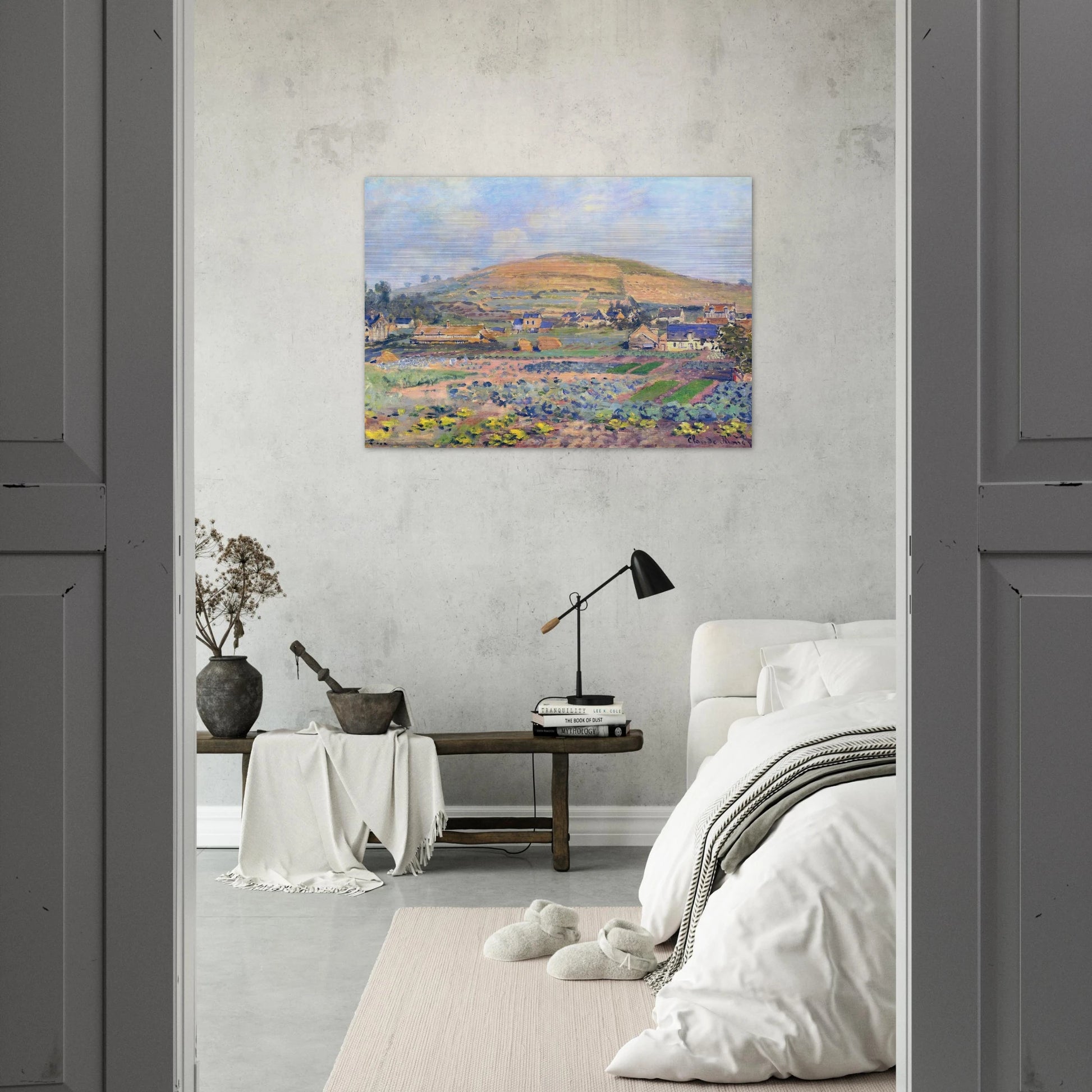 The Mount Riboudet in Rouen at Spring - claude monet Brushed Aluminum Print - 70x100 cm / 28x40 inches | claude monet Aluminum Print | claude monet Prints
