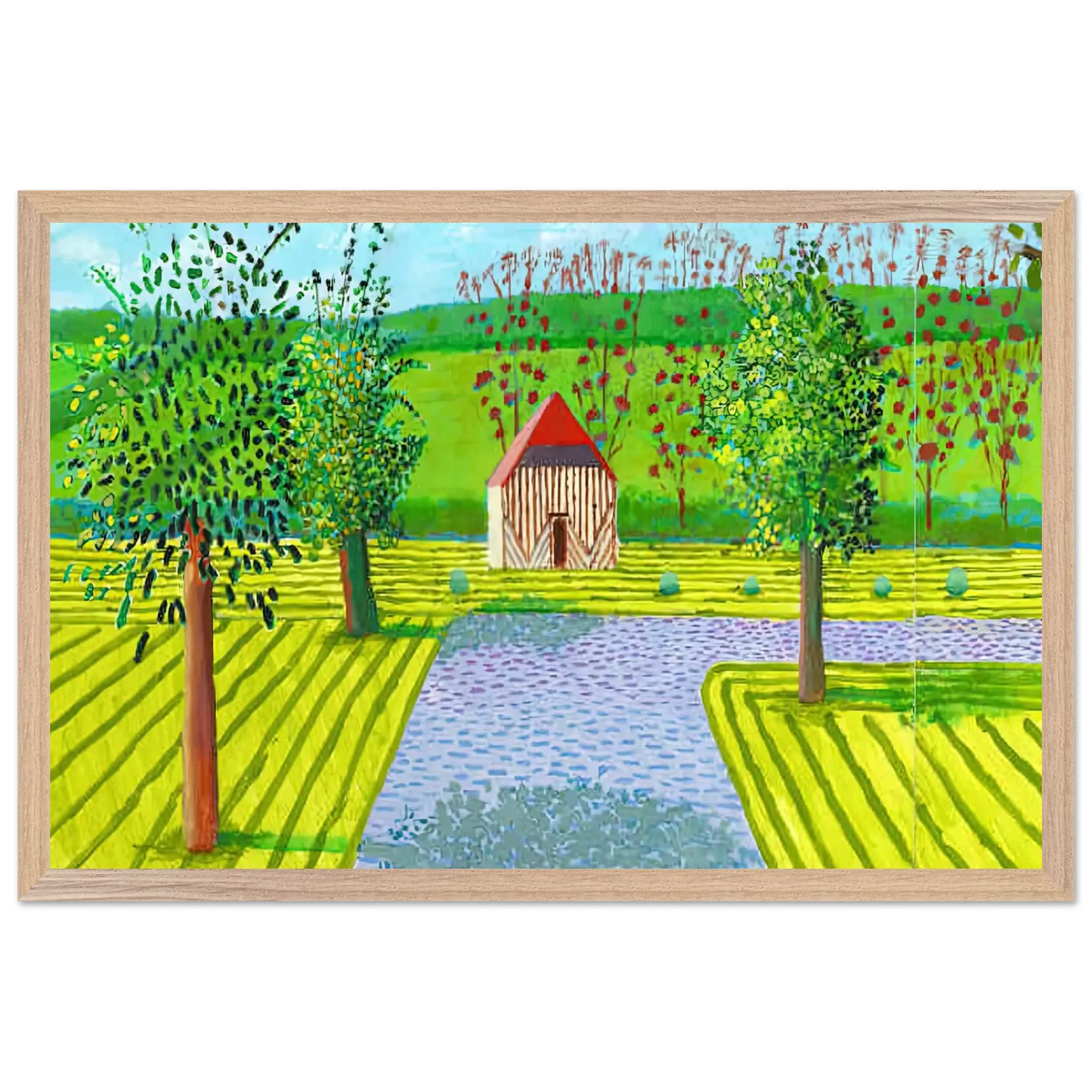 David Hockney - David Hockney Wall art - 27x35 cm / 11x14 Inches - Premium Wooden Framed Poster With Fine Art Paper - Wood frame