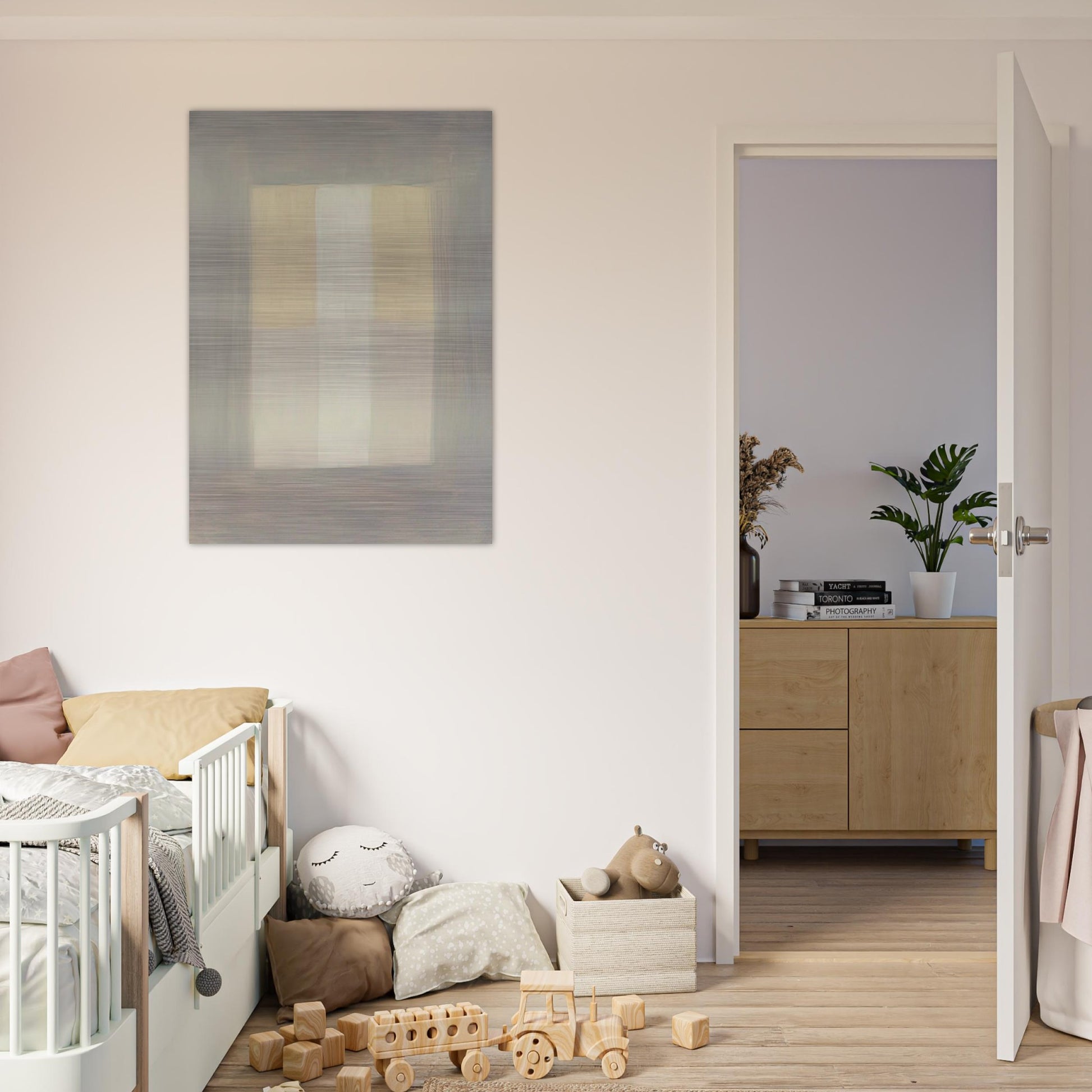 Desert Rain - Agnes Martin Brushed Aluminum Print - 70x100 cm / 28x40 inches | Agnes Martin Aluminum Print | Agnes Martin Prints