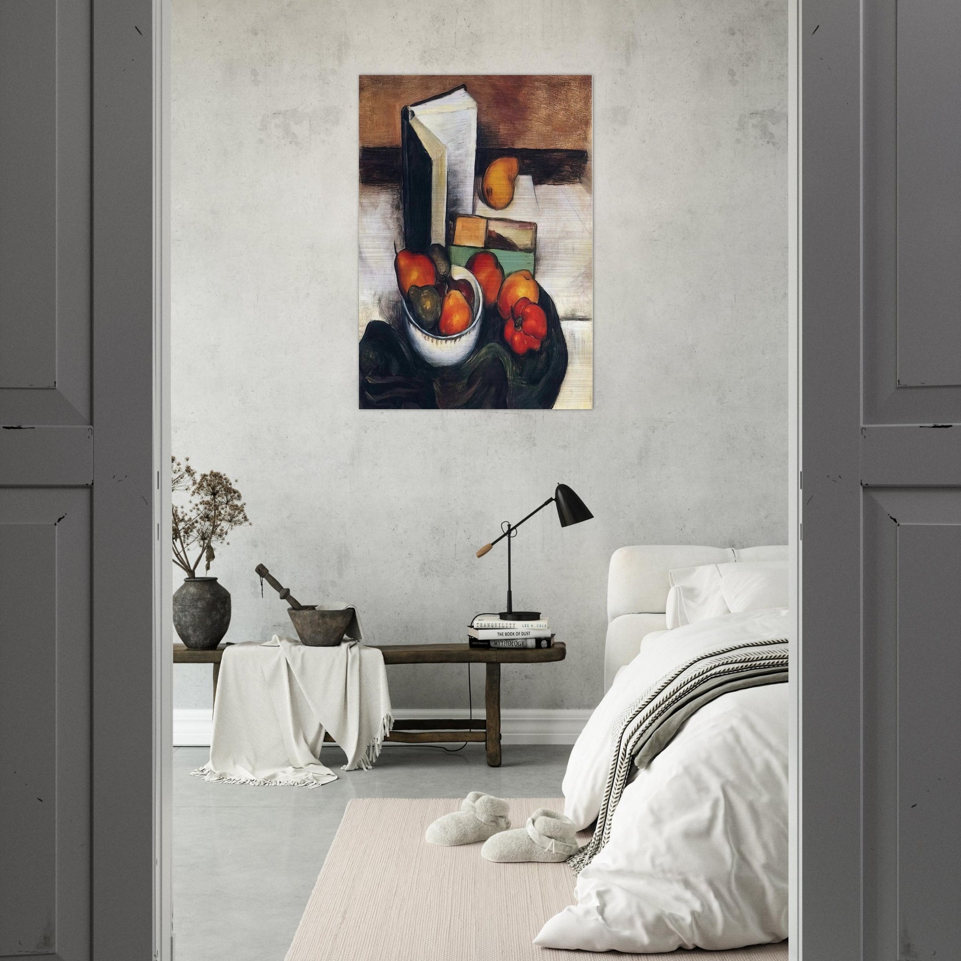 STILL LIFE WITH FRUIT AND VEGETABLES - Thomas Hart Benton Brushed Aluminum Print - 70x100 cm / 28x40 inches | Thomas Hart Benton Aluminum Print | Thomas Hart Benton Prints