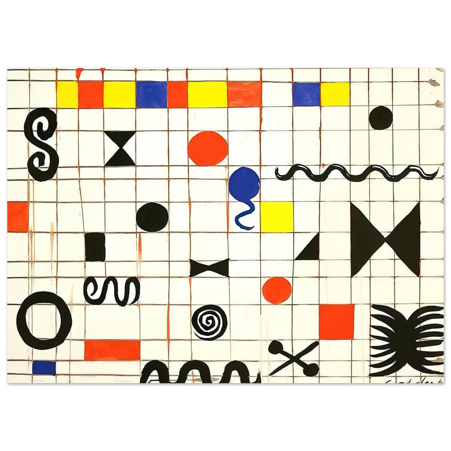 Alexander Calder - GRID WITH SYMBOLS 1966 Fine Art Poster