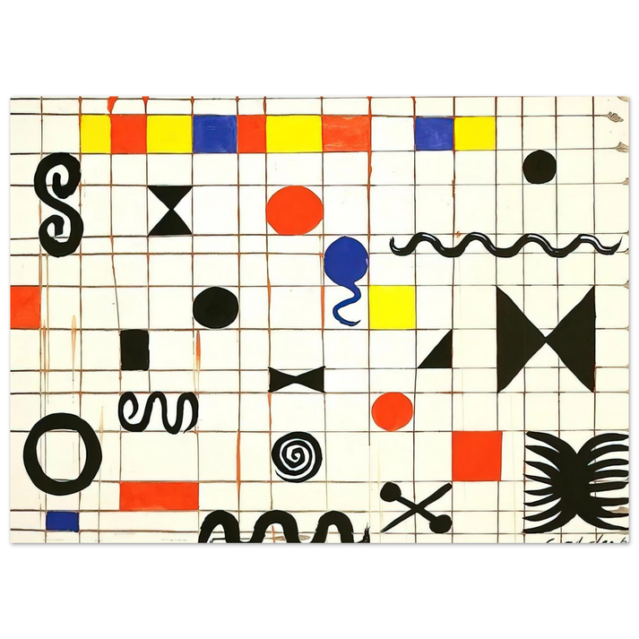 Alexander Calder - GRID WITH SYMBOLS 1966 Fine Art Poster