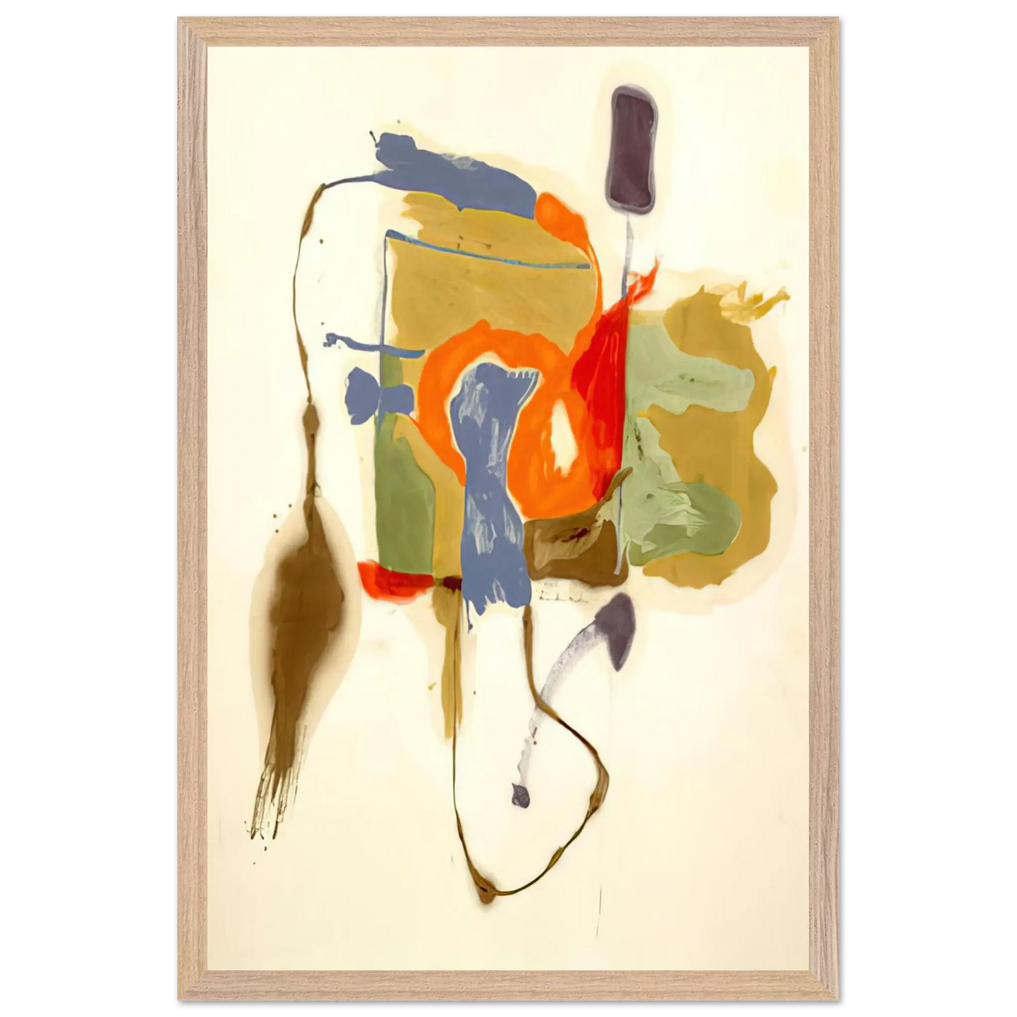 Helen Frankenthaler - Blue Form in a Scene - 1961 Wall art - 20x25 cm / 8x10 Inches - Premium Wooden Framed Poster With Fine Art Paper - Wood frame