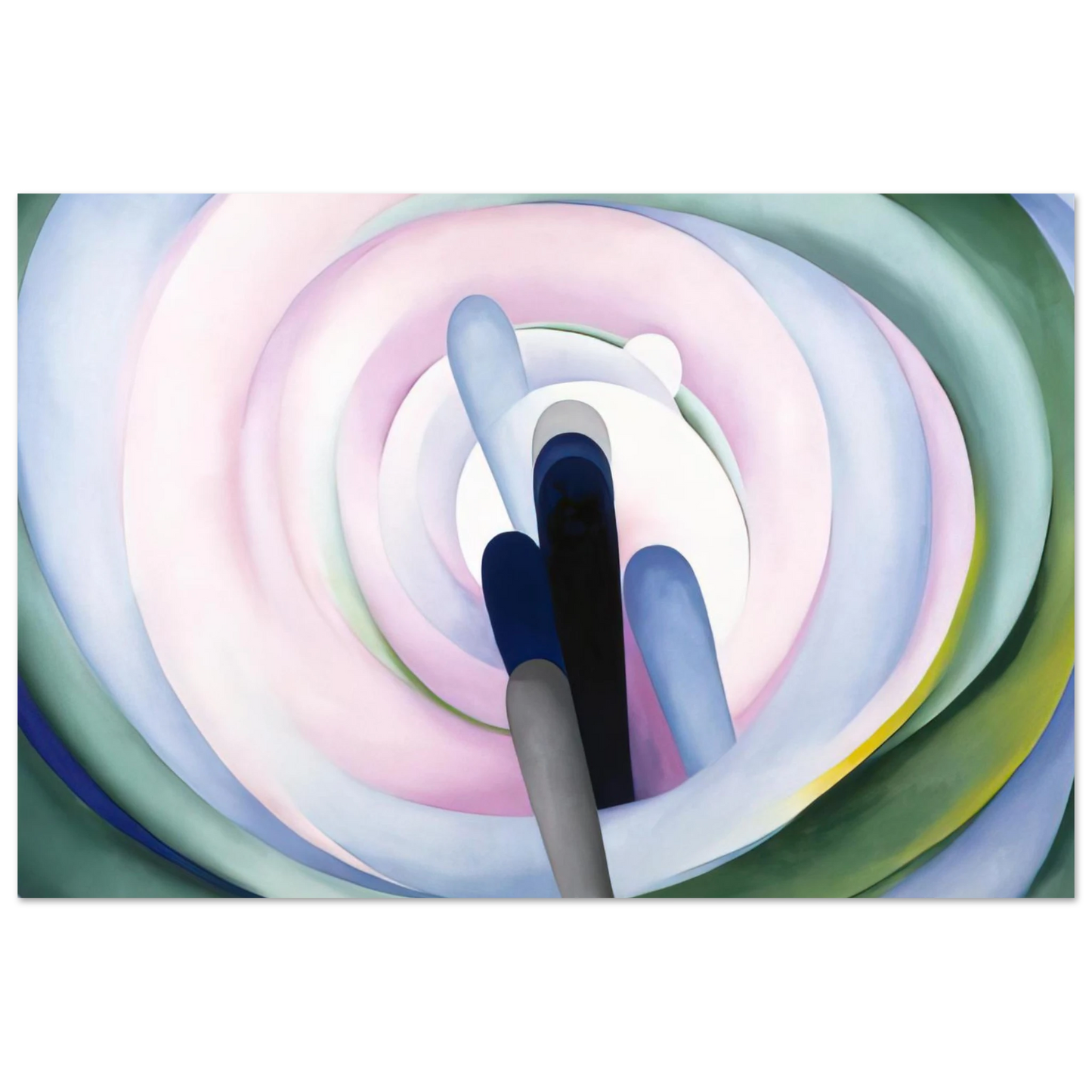 Georgia O'Keeffe - Grey Blue and Black, Pink Circle Fine Art Poster