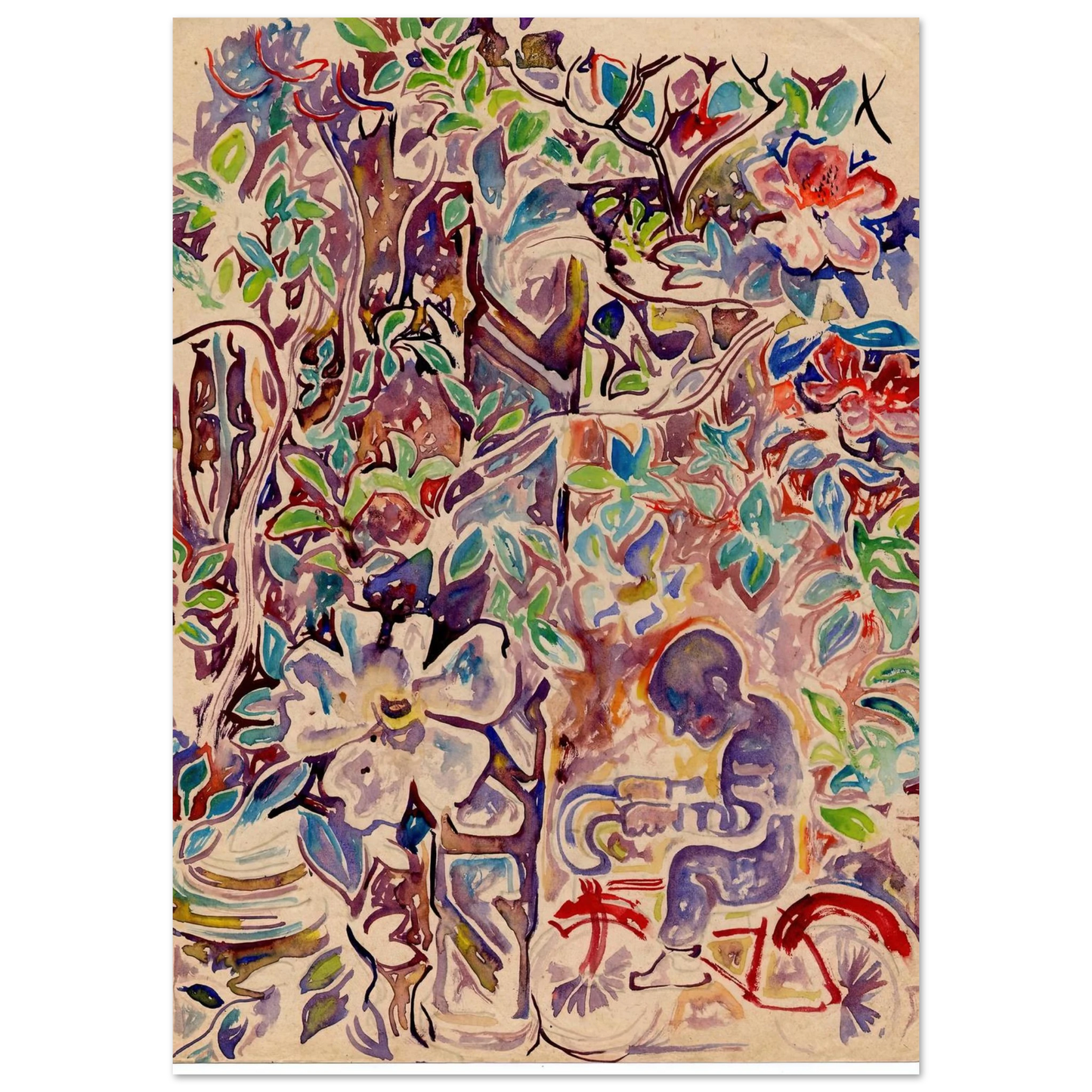 Walter Inglis Anderson - Walter Anderson Wall art - 20x25 cm / 8x10 inches - Premium Wooden Framed Poster With Fine Art Paper-canvas - White frame