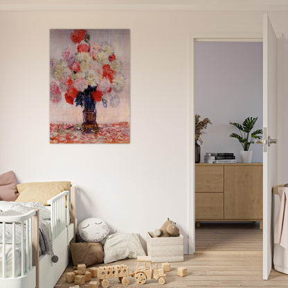 Vase of Peonies - claude monet Brushed Aluminum Print - 70x100 cm / 28x40 inches | claude monet Aluminum Print | claude monet Prints
