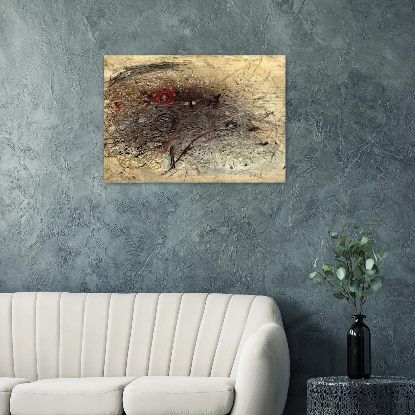 Untitled - Tachisme - Wols Brushed Aluminum Print - 70x100 cm / 28x40 inches | Wols Aluminum Print | Wols Prints