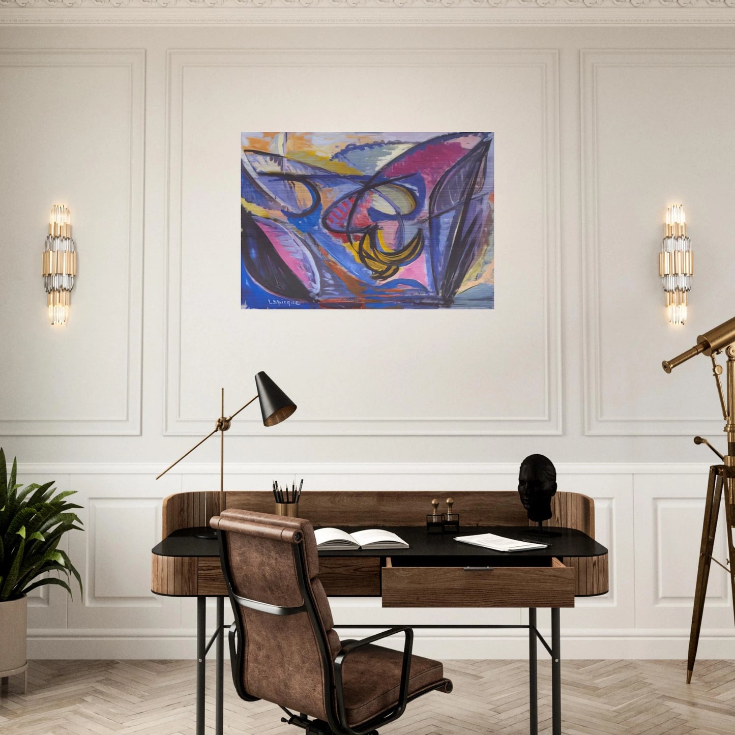 Rencontre dans la campagne - 1944 - Charles Lapicque Brushed Aluminum Print - 70x100 cm / 28x40 inches | Charles Lapicque Aluminum Print | Charles Lapicque Prints