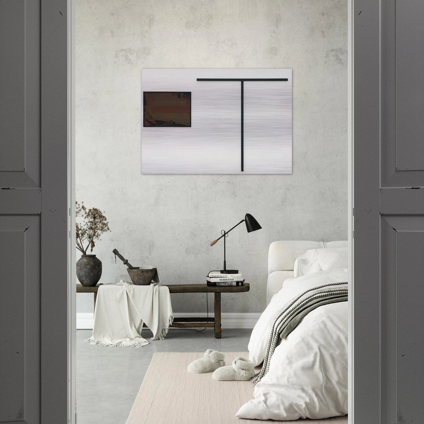 untitled T-formiges Objekt mit Gouache - 1972 - Blinky Palermo Brushed Aluminum Print - 70x100 cm / 28x40 inches | Blinky Palermo Aluminum Print | Blinky Palermo Prints