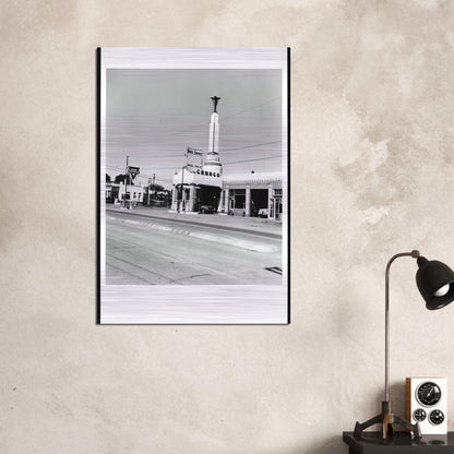 CONOCO SHAMROCK TEXAS FROM FIVE VIEWS FROM THE PANHANDLE SERIES - Edward Ruscha Brushed Aluminum Print - 70x100 cm / 28x40 inches | Edward Ruscha Aluminum Print | Edward Ruscha Prints