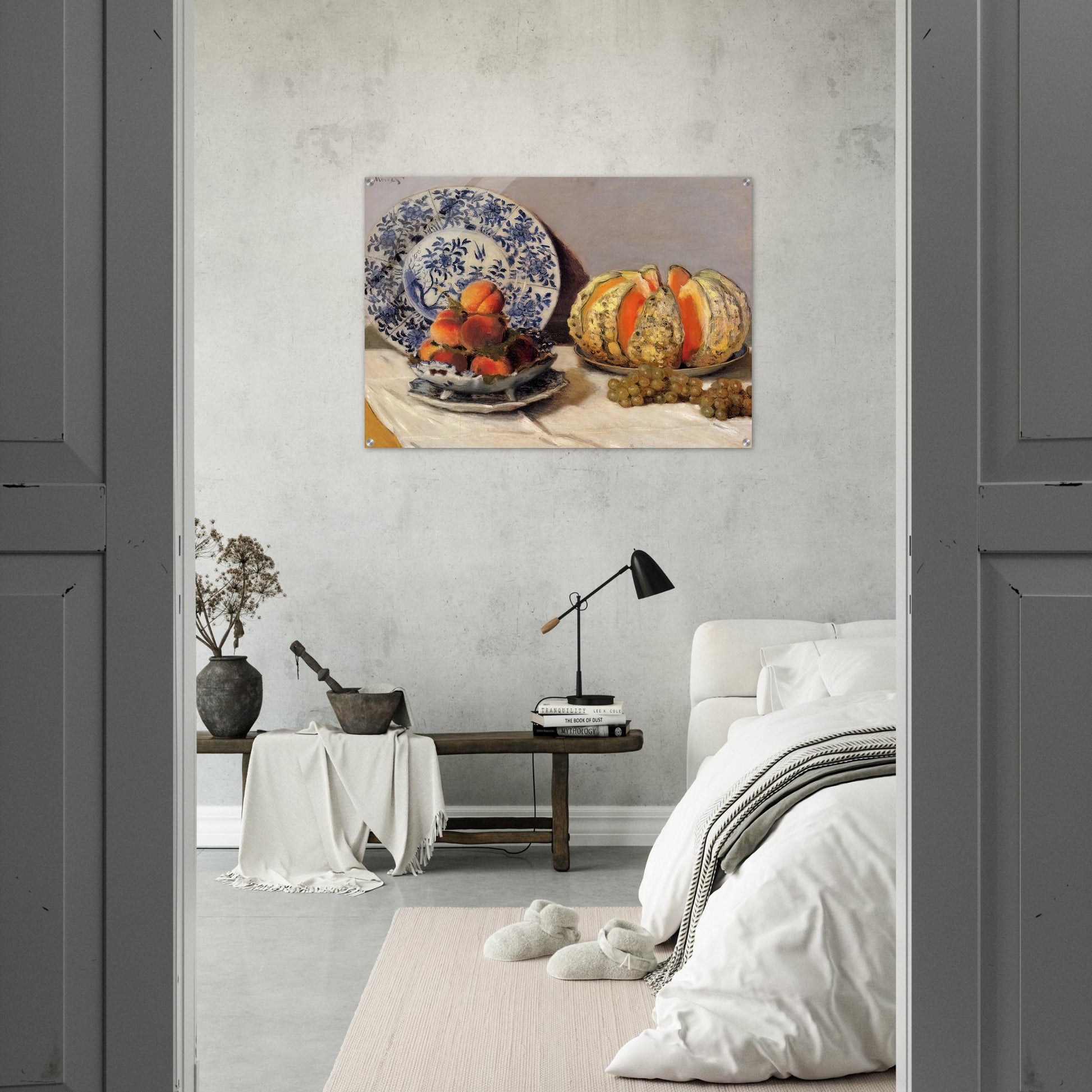 Still Life with Melon - claude monet Acrylic Print - 70x100 cm / 28x40″ inches
