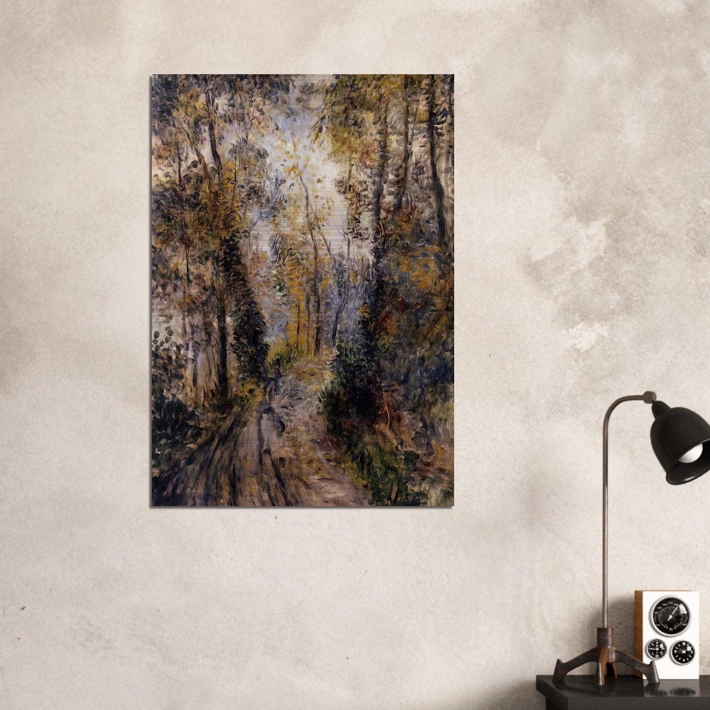 The Path through the Forest - Pierre-Auguste Renoir Brushed Aluminum Print - 70x100 cm / 28x40 inches | Pierre-Auguste Renoir Aluminum Print | Pierre-Auguste Renoir Prints
