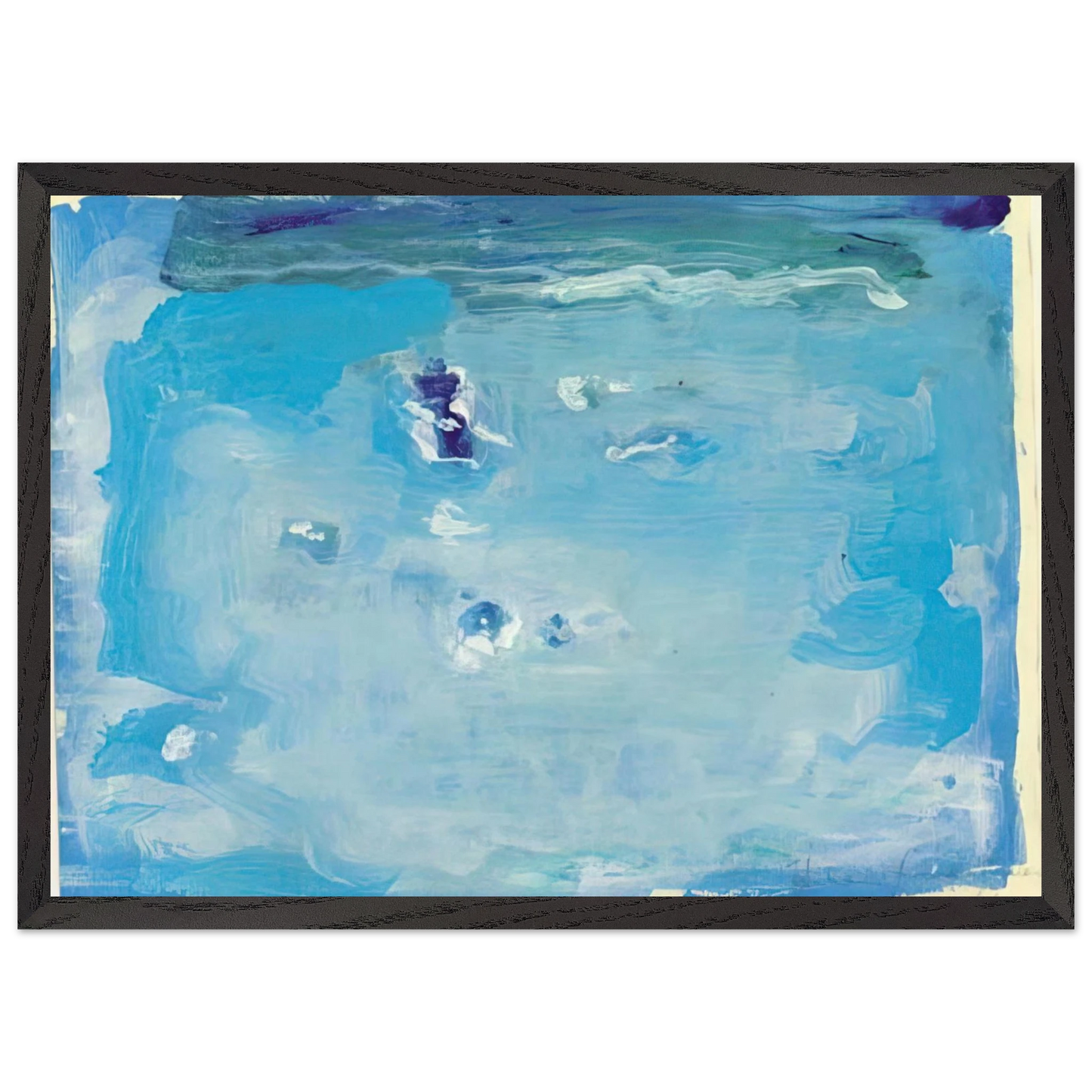 Helen Frankenthaler - Untitled - Color Field Painting, Lyrical Abstraction Wall art - 70x100 cm / 28x40 inches - Premium Wooden Framed Poster With Fine Art Paper-canvas - Black frame