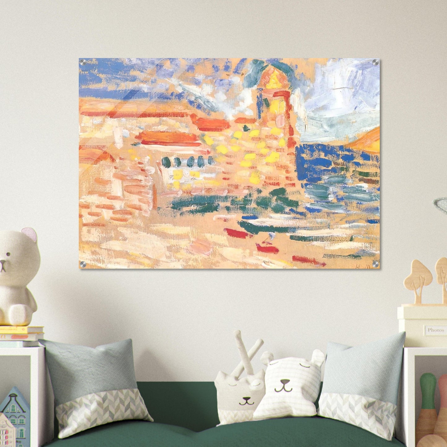 VIEW OF COLLIOURE WITH CHURCH 1905 - Henri Matisse Acrylic Print - 70x100 cm / 28x40″ inches | Henri Matisse Wall Art | Henri Matisse Prints