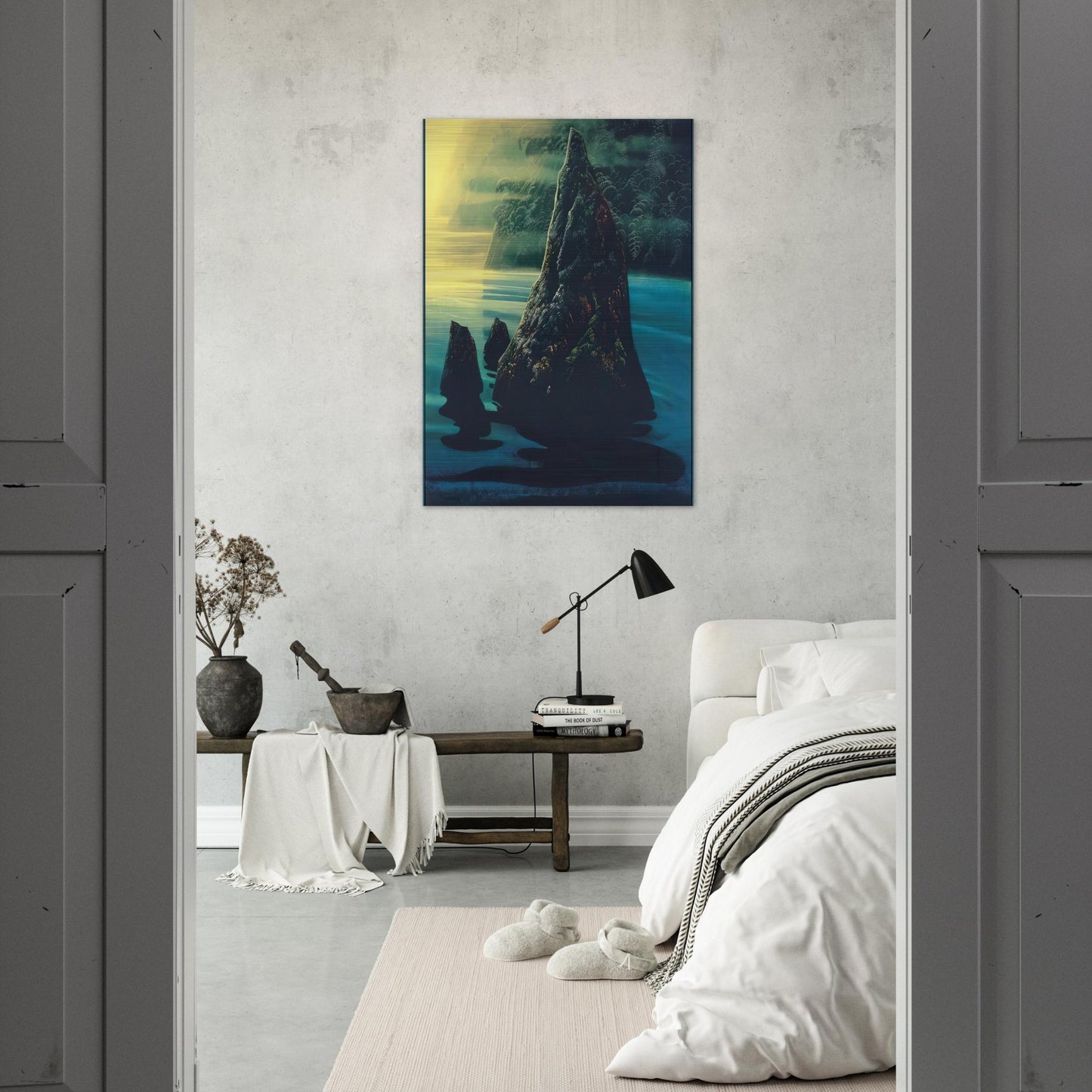 The Rock - Eyvind Earle Brushed Aluminum Print - 70x100 cm / 28x40 inches | Eyvind Earle Aluminum Print | Eyvind Earle Prints