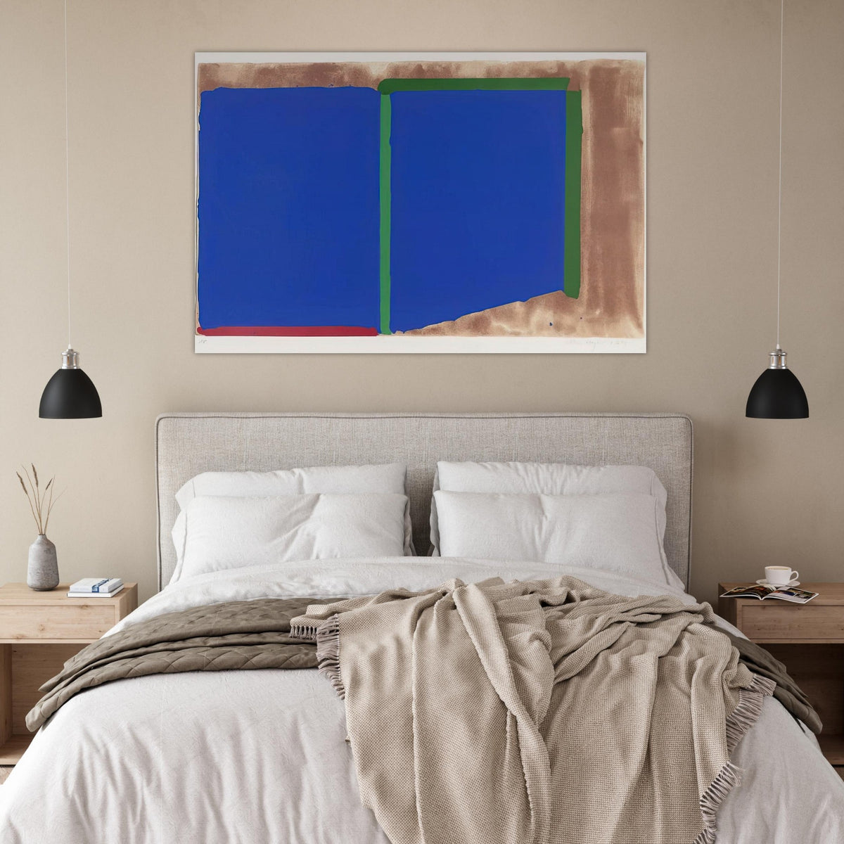 Blues, Greens - 1969 - John Hoyland Art Prints - 100x150 cm / 40x60″ inches | John Hoyland Poster | John Hoyland Prints