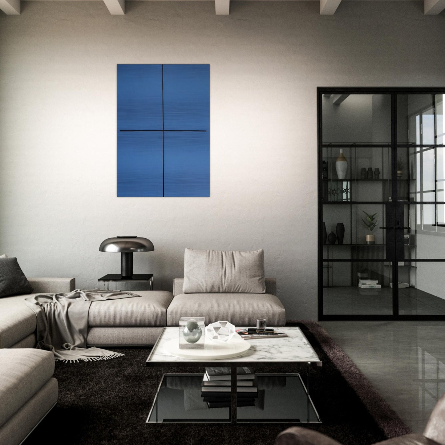 Event in Blue - 1994 - Leon Polk Smith Brushed Aluminum Print - 70x100 cm / 28x40 inches | Leon Polk Smith Aluminum Print | Leon Polk Smith Prints