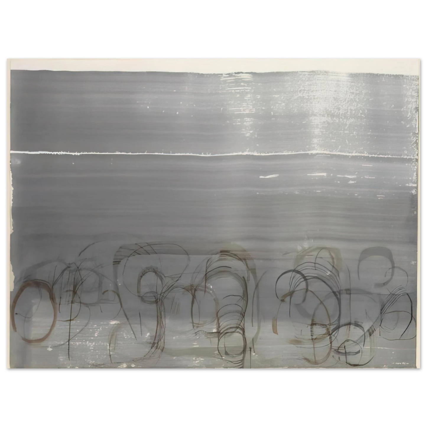 John Cage - New River Watercolor, Series IV, No. 6 - 1988  75x100 cm / 30x40inches Fine Art Poster
