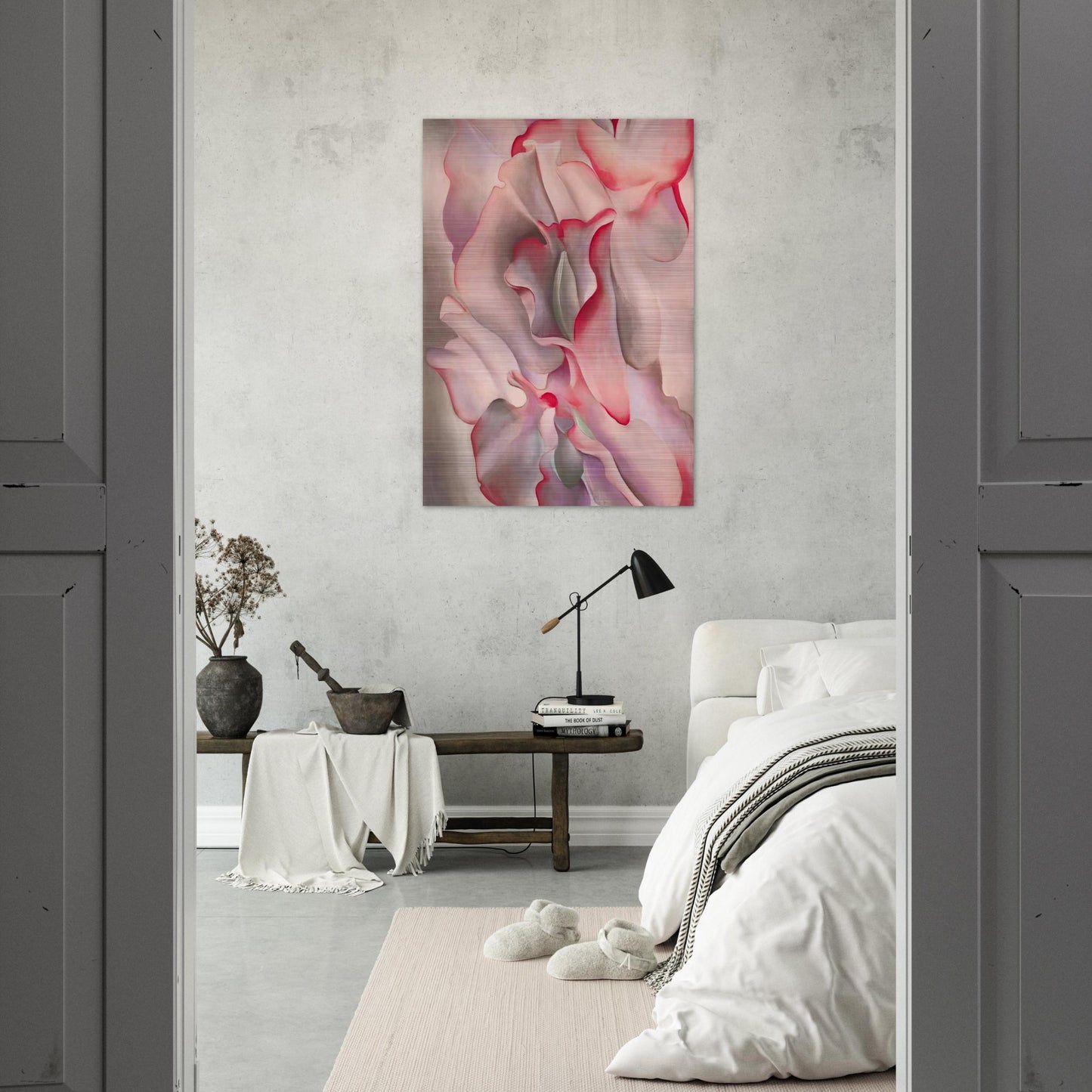 Pink Sweet Peas 2 - Georgia O'Keeffe Brushed Aluminum Print - 70x100 cm / 28x40 inches | Georgia O'Keeffe Aluminum Print | Georgia O'Keeffe Prints