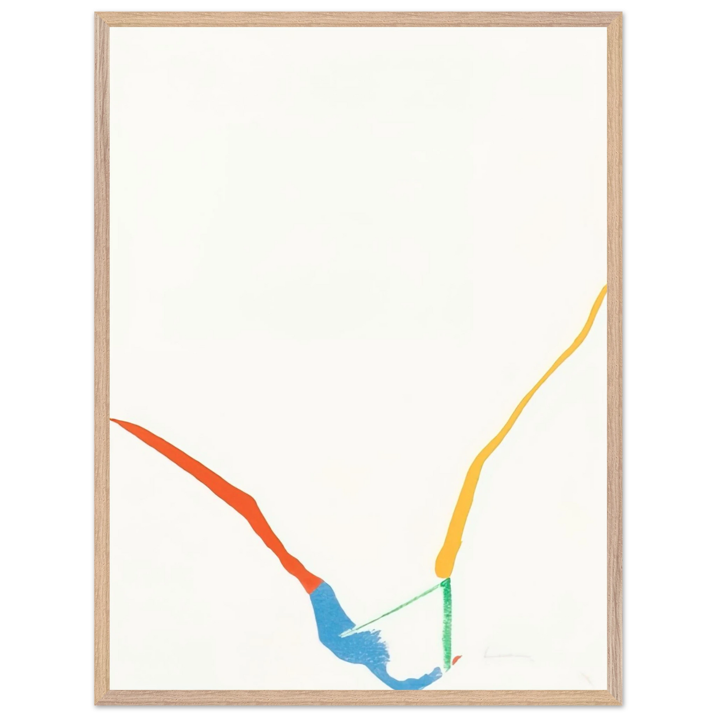Helen Frankenthaler - What Red Lines Can Do - 1970 Wall art - 20x25 cm / 8x10 inches - Premium Wooden Framed Poster With Fine Art Paper-canvas - White frame