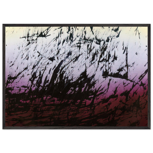 Untitled T1982-H12 - 1982 - Hans Hartung 70x100 cm / 28x40 inches Framed Art Print – Black Wooden Frame