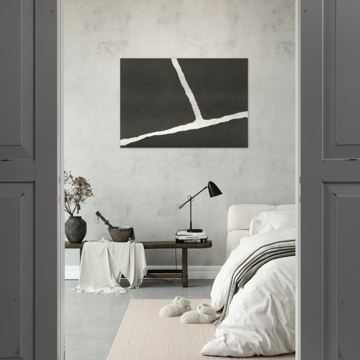 Krijtlijnen HV - 1977 - Ralston Crawford Brushed Aluminum Print - 70x100 cm / 28x40 inches | Ralston Crawford Aluminum Print | Ralston Crawford Prints
