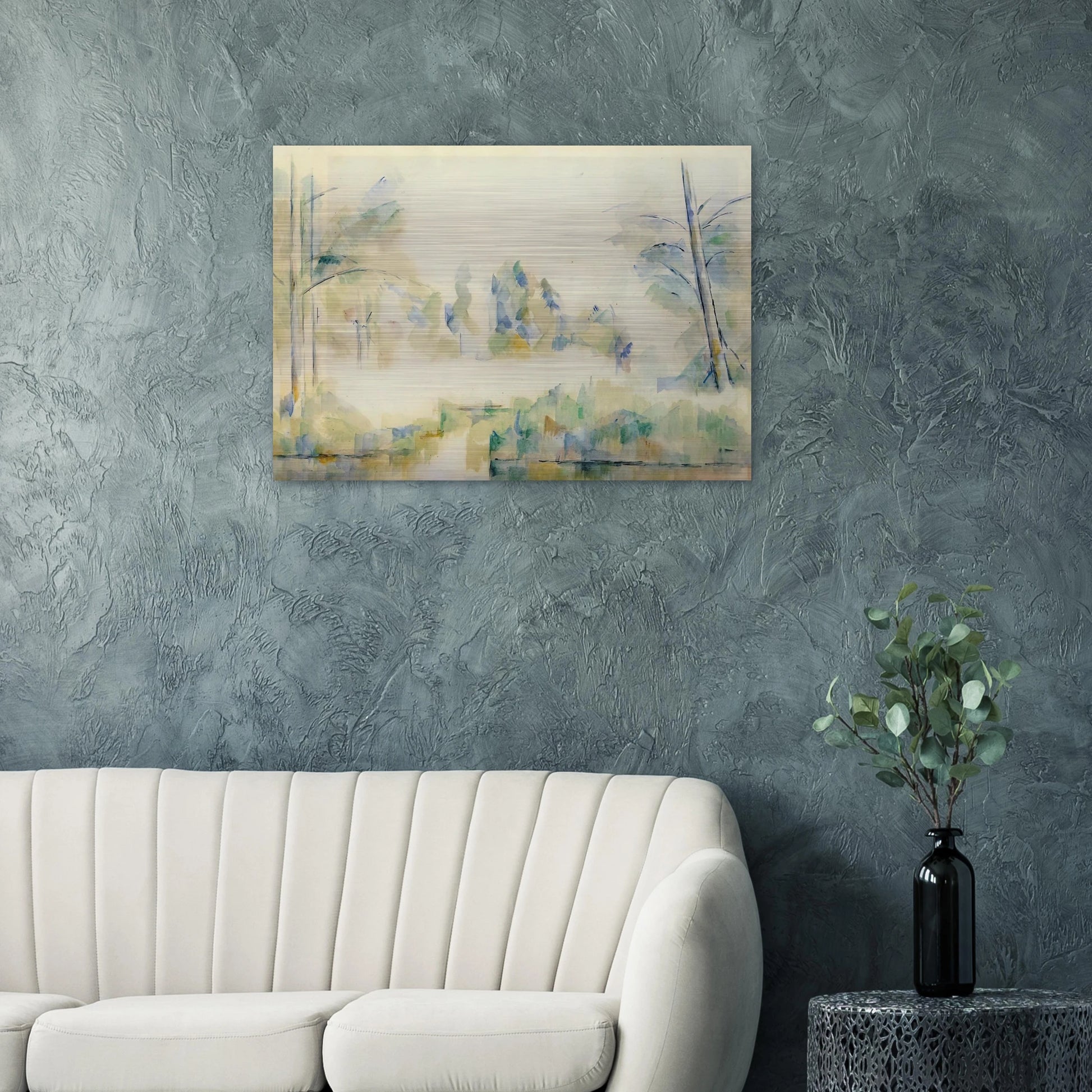 Trees by the Water - Paul Cézanne Brushed Aluminum Print - 70x100 cm / 28x40 inches | Paul Cézanne Aluminum Print | Paul Cézanne Prints