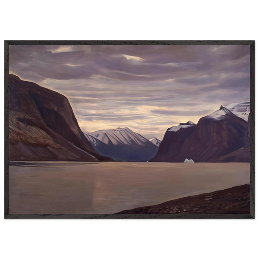 North Greenland Fiord Gray Day - Rockwell Kent 70x100 cm / 28x40 inches Framed Art Print – Black Wooden Frame