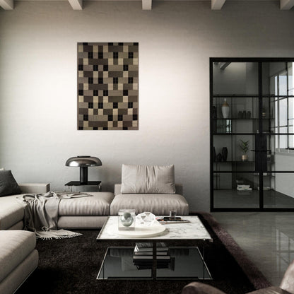 BLACK WHITE GRAY 1964 - Anni Albers Brushed Aluminum Print - 70x100 cm / 28x40 inches | Anni Albers Aluminum Print | Anni Albers Prints
