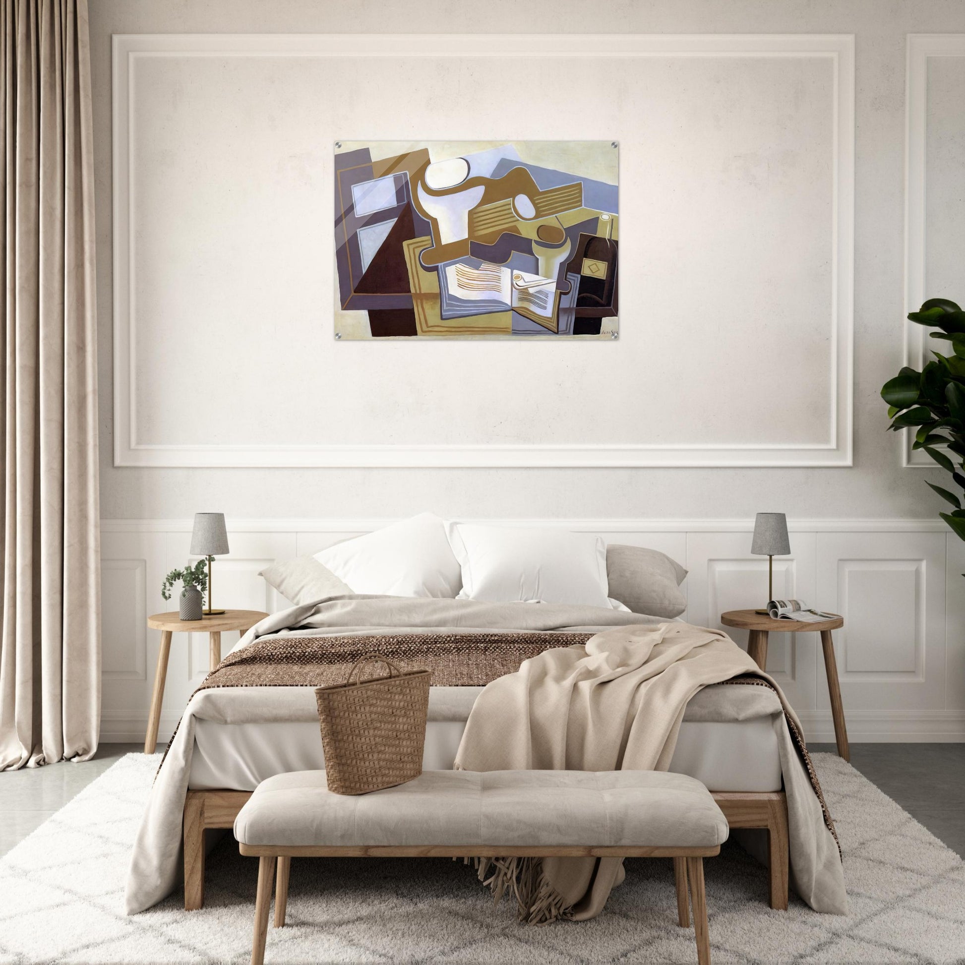 GUITAR AND FRUIT DISH 1 - Juan Gris Acrylic Print - 70x100 cm / 28x40″ inches | Juan Gris Wall Art | Juan Gris Prints