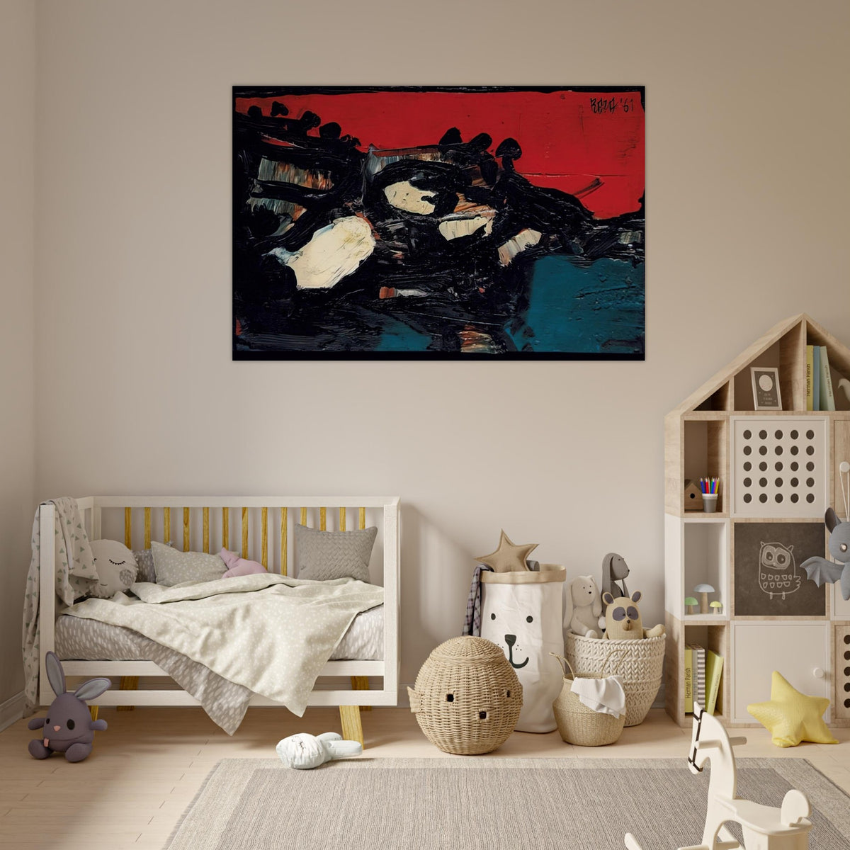 Ciel Rouge Sur Le Lac - 1961 - S. H. Raza Art Prints - 100x150 cm / 40x60″ inches | S. H. Raza Poster | S. H. Raza Prints