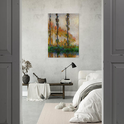 The Three Trees, Autumn - claude monet Brushed Aluminum Print - 70x100 cm / 28x40 inches | claude monet Aluminum Print | claude monet Prints