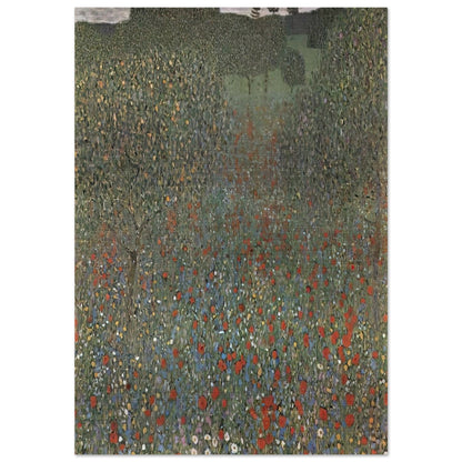POPPY FIELD - Gustav Klimt Brushed Aluminum Print - 70x100 cm / 28x40 inches | Gustav Klimt Aluminum Print | Gustav Klimt Prints