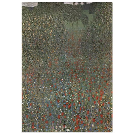 POPPY FIELD - Gustav Klimt Brushed Aluminum Print - 70x100 cm / 28x40 inches | Gustav Klimt Aluminum Print | Gustav Klimt Prints