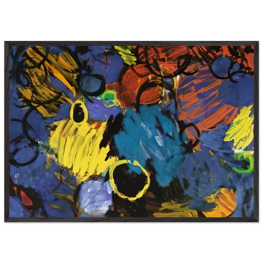 Motion - 1962 - Ernst Wilhelm Nay 70x100 cm / 28x40 inches Framed Art Print – Black Wooden Frame