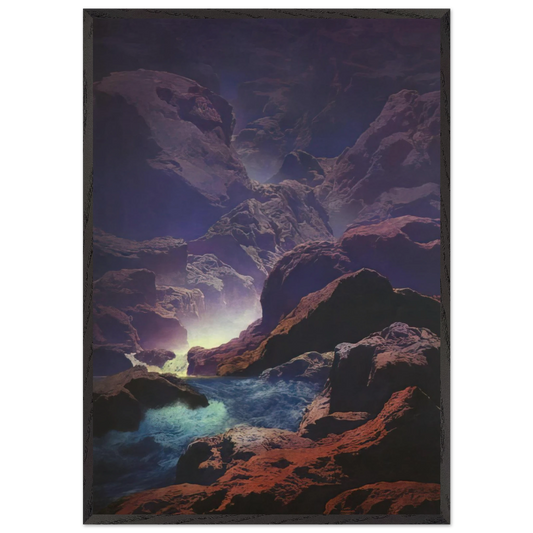 Moonlight N1 - Maxfield Parrish 70x100 cm / 28x40 inches Framed Art Print – Black Wooden Frame