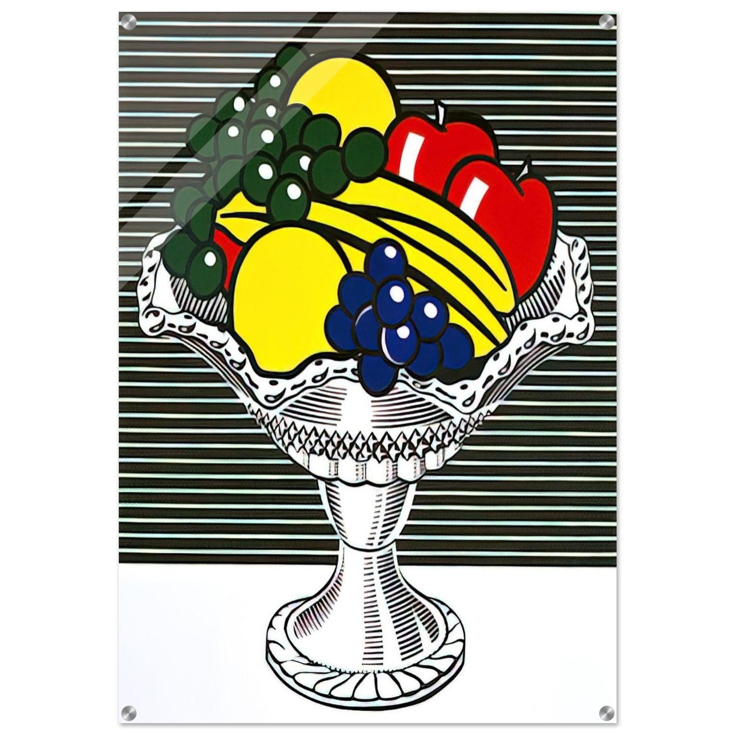 STILL LIFE WITH CRYSTAL BOWL 1973 - Roy Lichtenstein Acrylic Print - 70x100 cm / 28x40″ inches