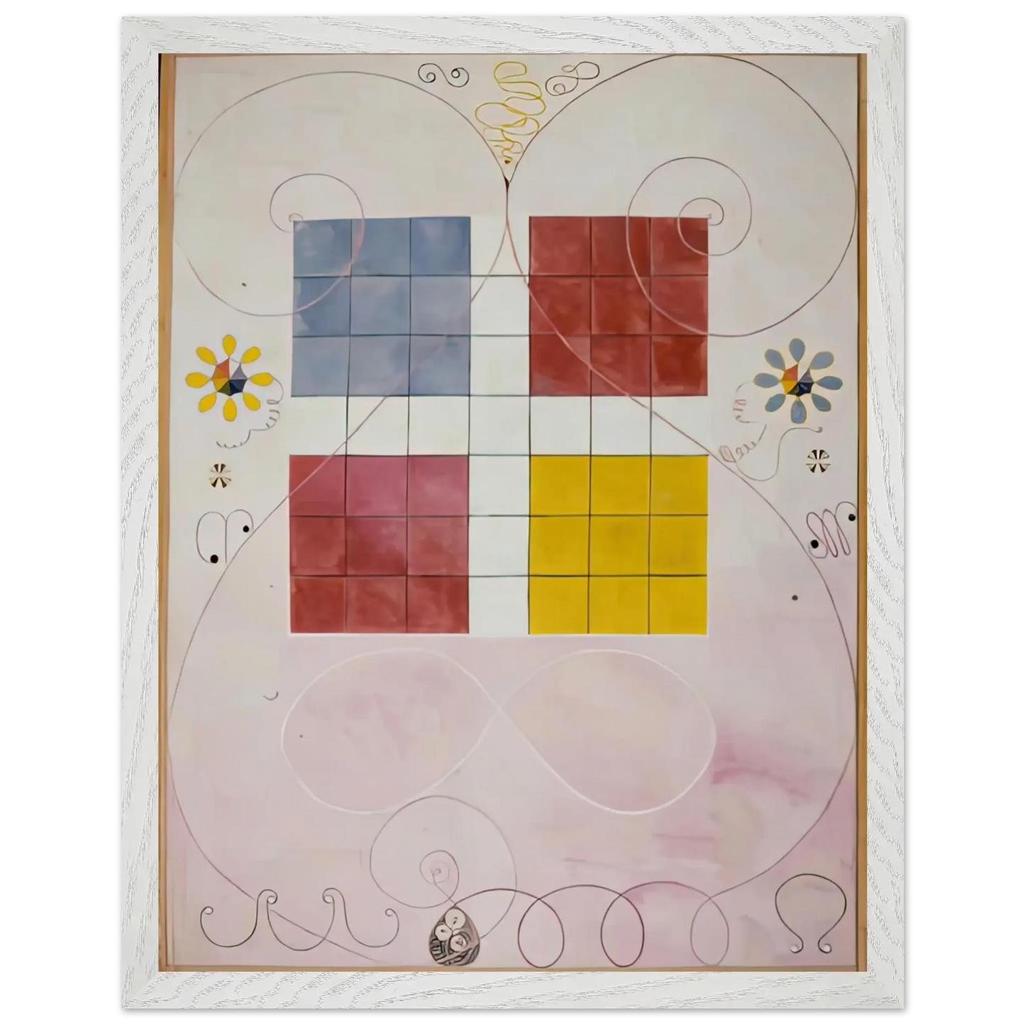 Hilma af Klint - DE TIO ST RSTA N 10 ALDERDOMEN 1907 Wall art - 15x20 cm / 6x8 Inches - Premium Wooden Framed Poster With Fine Art Paper - Wood frame