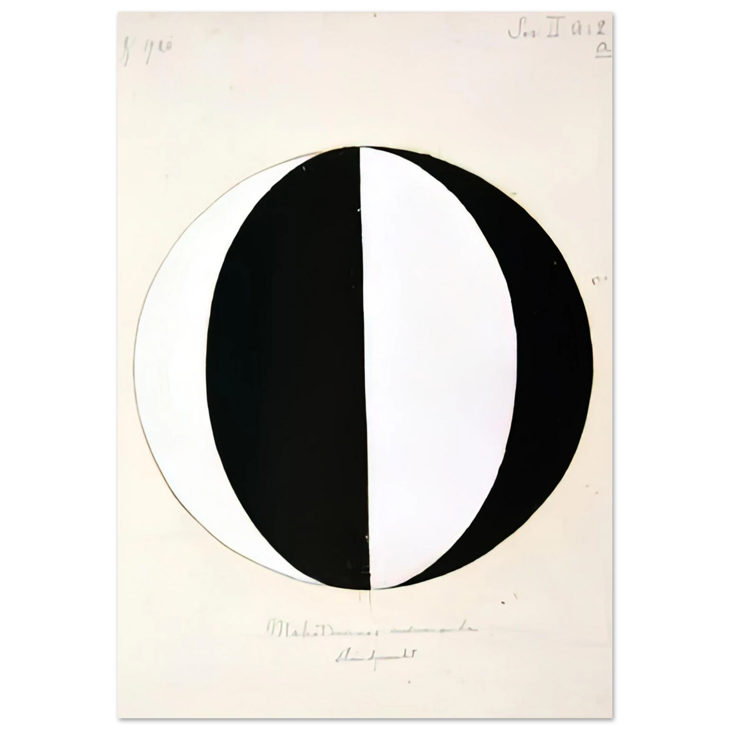 Hilma af Klint - THE MAHATMAS PRESENT STANDING POINT SERIES II NO 2A 1920 Wall art - 13x18 cm / 5x7 inches - Fine Art Poster-canvas - -