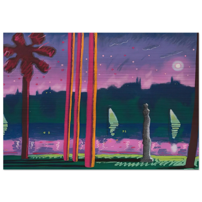 Suave Como La Noche - 1982 - Carlos Almaraz Brushed Aluminum Print - 70x100 cm / 28x40 inches | Carlos Almaraz Aluminum Print | Carlos Almaraz Prints