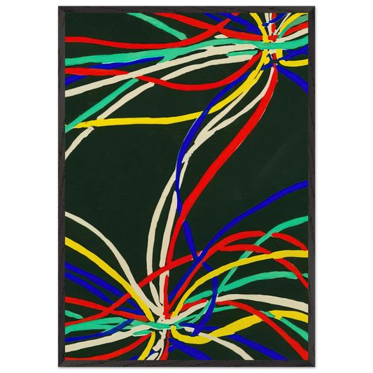 COMPOSITIONS COULEURS IDEES - Sonia Delaunay 70x100 cm / 28x40 inches Framed Art Print – Black Wooden Frame