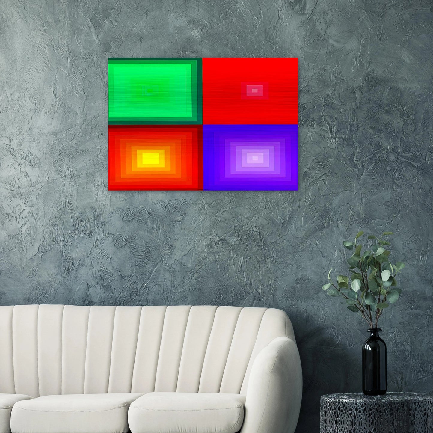 DVA-DVA - 1986 - Victor Vasarely Brushed Aluminum Print - 70x100 cm / 28x40 inches | Victor Vasarely Aluminum Print | Victor Vasarely Prints