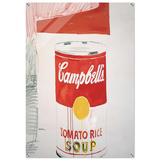 Campbell's Soup Can  Tomato Rice  - Andy Warhol Acrylic Print - 70x100 cm / 28x40″ inches