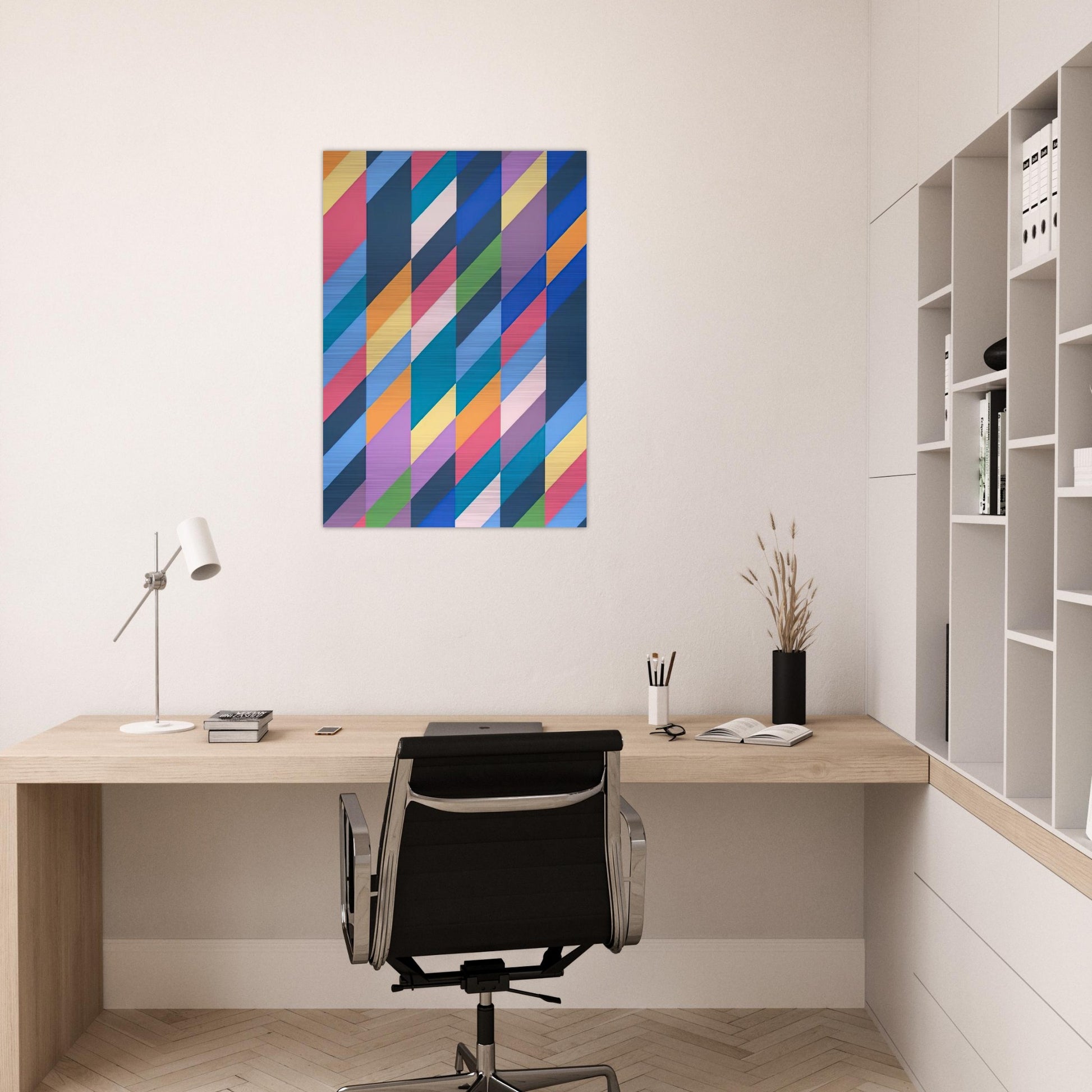 SHADOW PLAY 1990 - Bridget Riley Brushed Aluminum Print - 70x100 cm / 28x40 inches | Bridget Riley Aluminum Print | Bridget Riley Prints