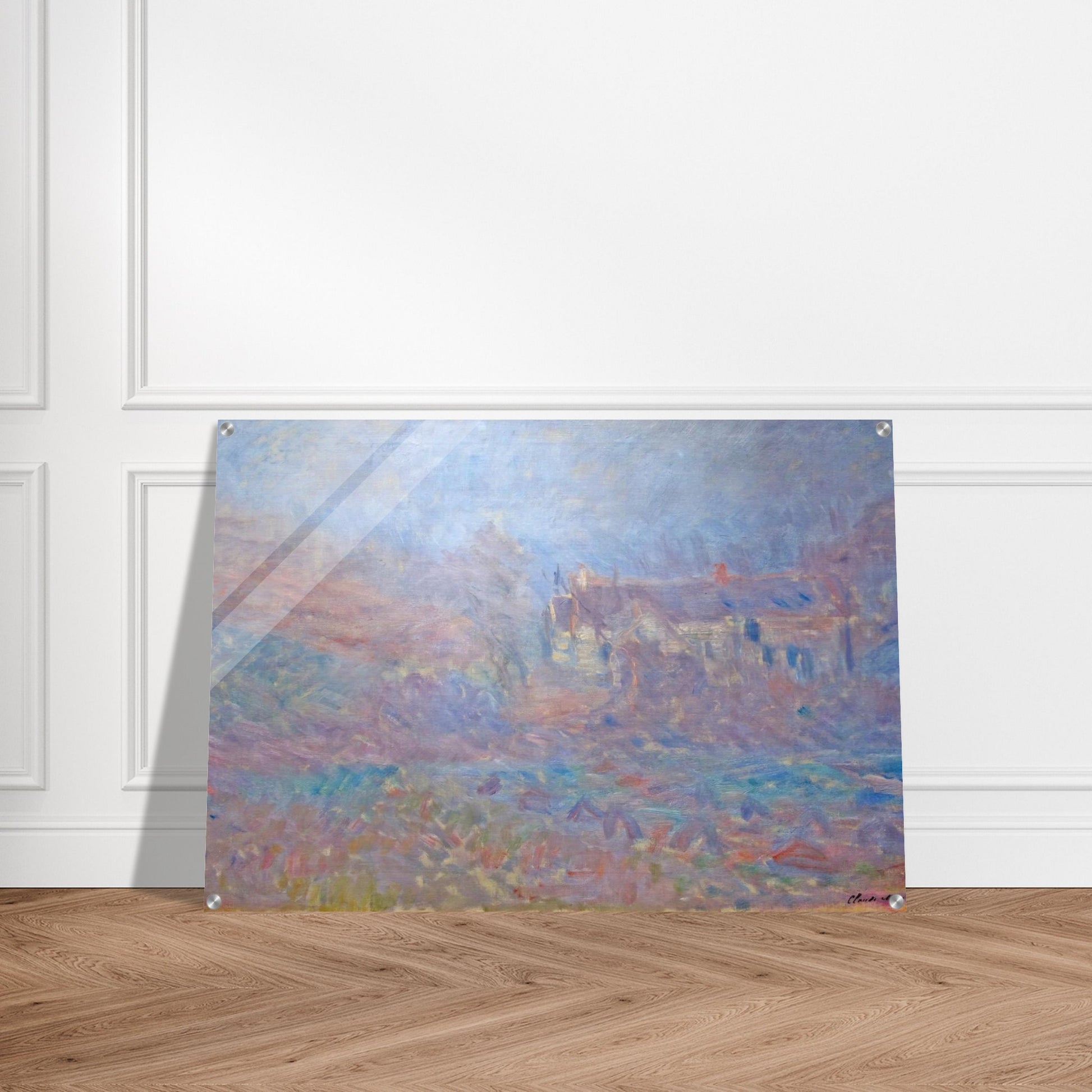 Houses at Falaise in the Fog - claude monet Acrylic Print - 70x100 cm / 28x40″ inches | claude monet Wall Art | claude monet Prints