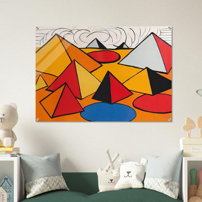 PRYAMIDS AND CLOUDS 1970 - Alexander Calder Acrylic Print - 70x100 cm / 28x40″ inches