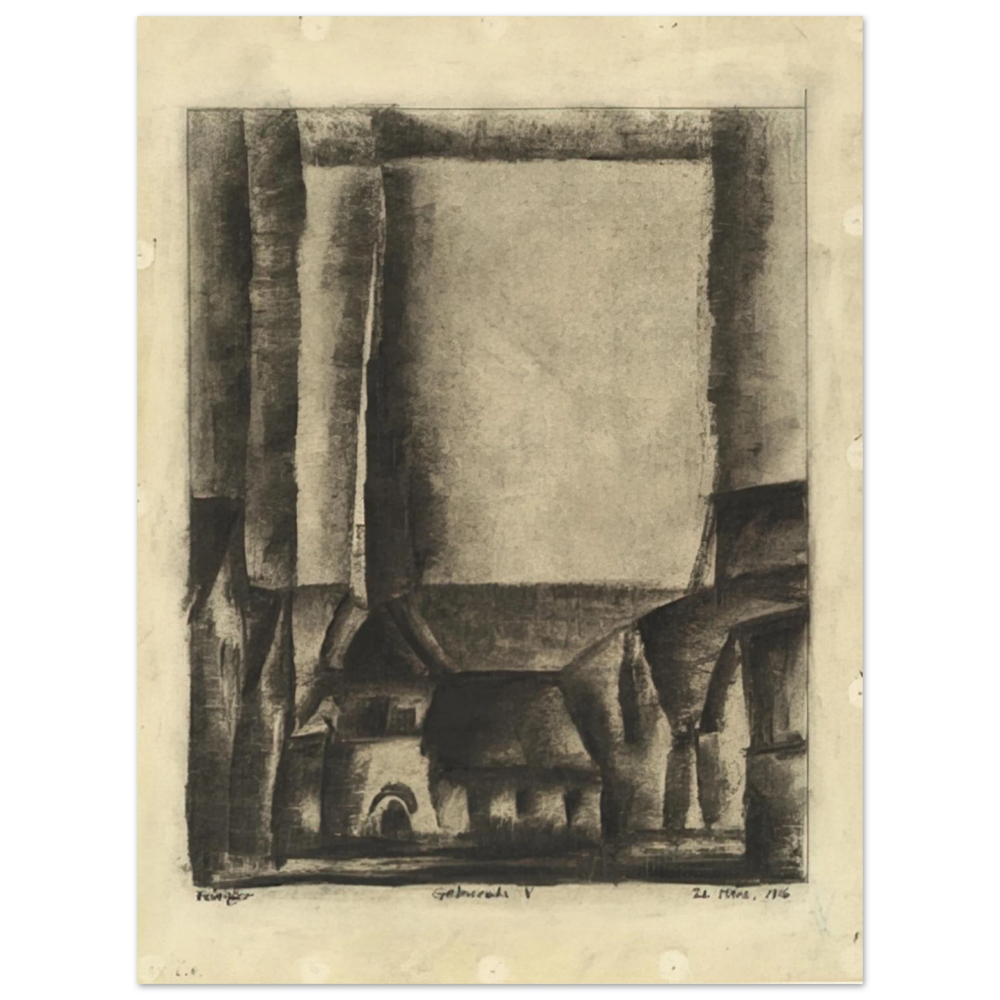 Lyonel Feininger - GELMERODA V 1916  75x100 cm / 30x40inches Fine Art Poster